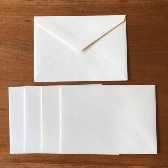 Set Of 5 Vintage Blank Cards Folk Art Original Print Envelopes & Butterfly - Picture 10 of 10